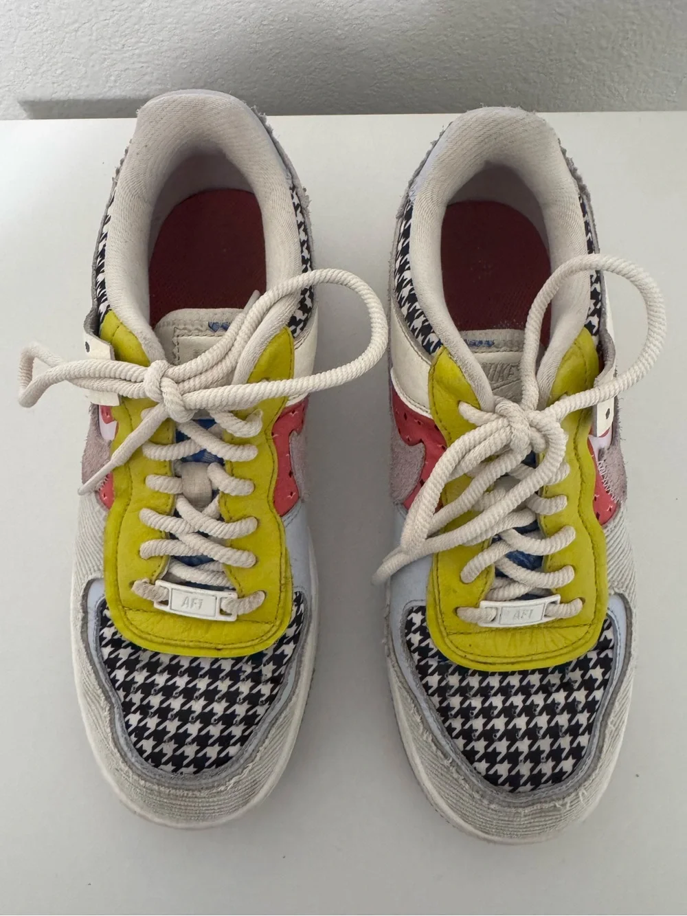 Nike Multicolor Patchwork Sneakers - White, Yellow, Pink, Gray, Black